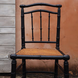 Black Bamboo Cane Chair