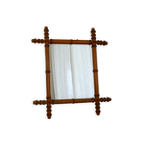 Vintage French Small Faux Bamboo Mirror