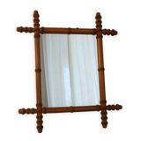 Vintage French Small Faux Bamboo Mirror