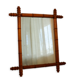 Vintage French Large Faux Bamboo Mirror