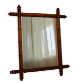 Vintage French Large Faux Bamboo Mirror