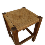 Vintage French Woven Tabouret