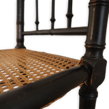 Black Bamboo Cane Chair
