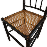 Black Bamboo Cane Chair