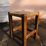 Vintage French Woven Tabouret
