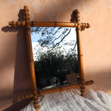 Vintage French Small Faux Bamboo Mirror